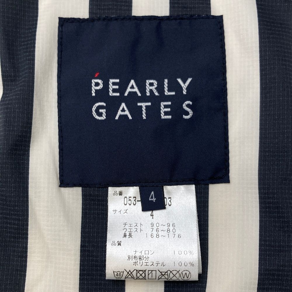 サイズ：4 PEARLY GATES パーリーゲイツ 053-9220803 ナイロン ジップ
