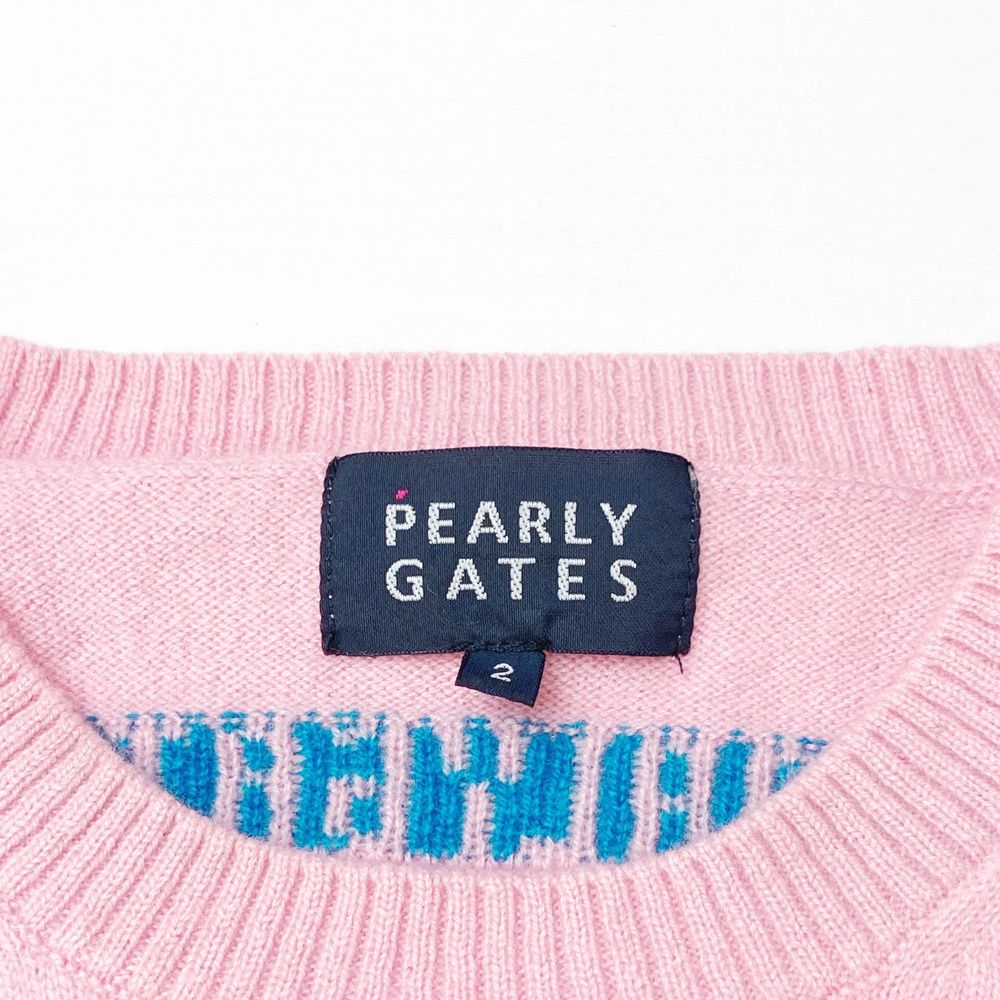 サイズ：2 PEARLY GATES パーリーゲイツ カシミヤ 長袖ニットセーター