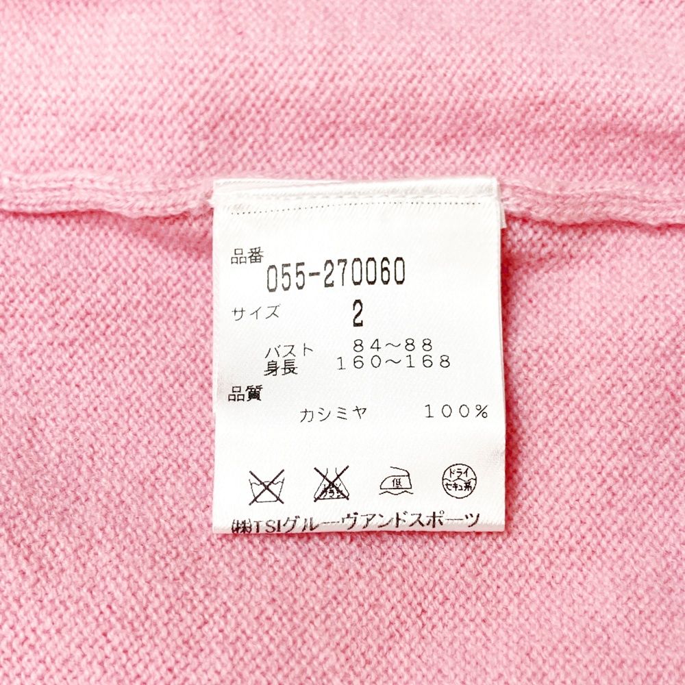 サイズ：2 PEARLY GATES パーリーゲイツ カシミヤ 長袖ニットセーター