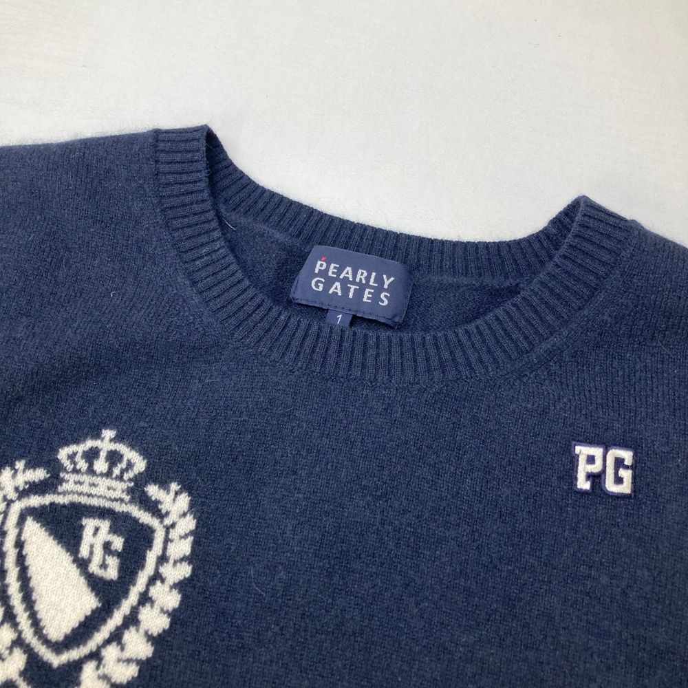 サイズ：1 PEARLY GATES パーリーゲイツ カシミヤ 長袖ニットセーター