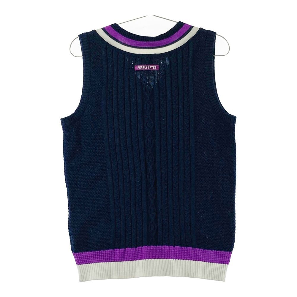 サイズ：2 PEARLY GATES パーリーゲイツ ワッペン付き ニットベスト