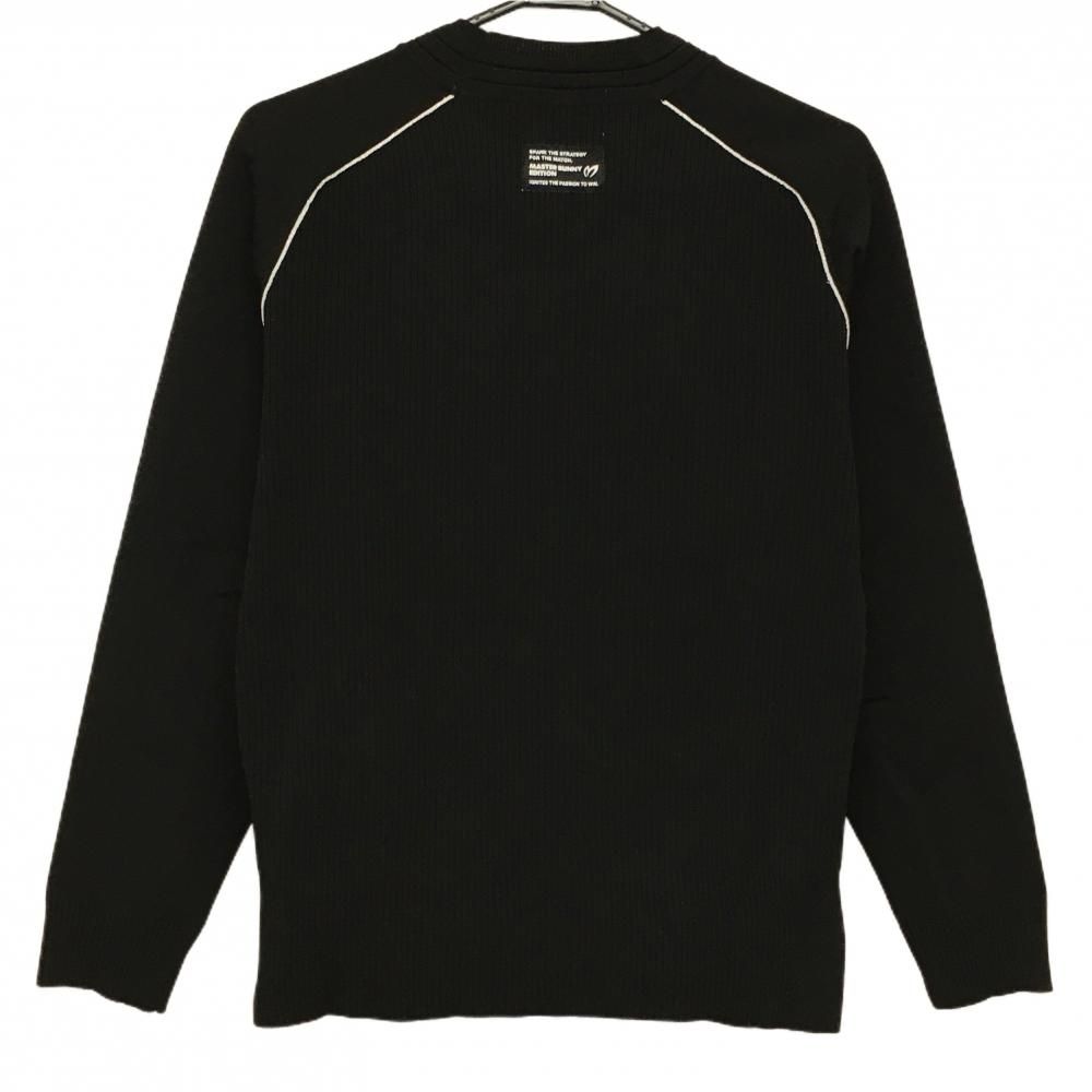 超美品】マスターバニー セーター 黒×シルバー 袖ロゴ レディース 2(L