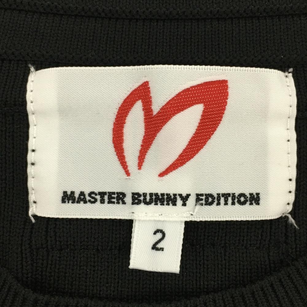 超美品】マスターバニー セーター 黒×シルバー 袖ロゴ レディース 2(L