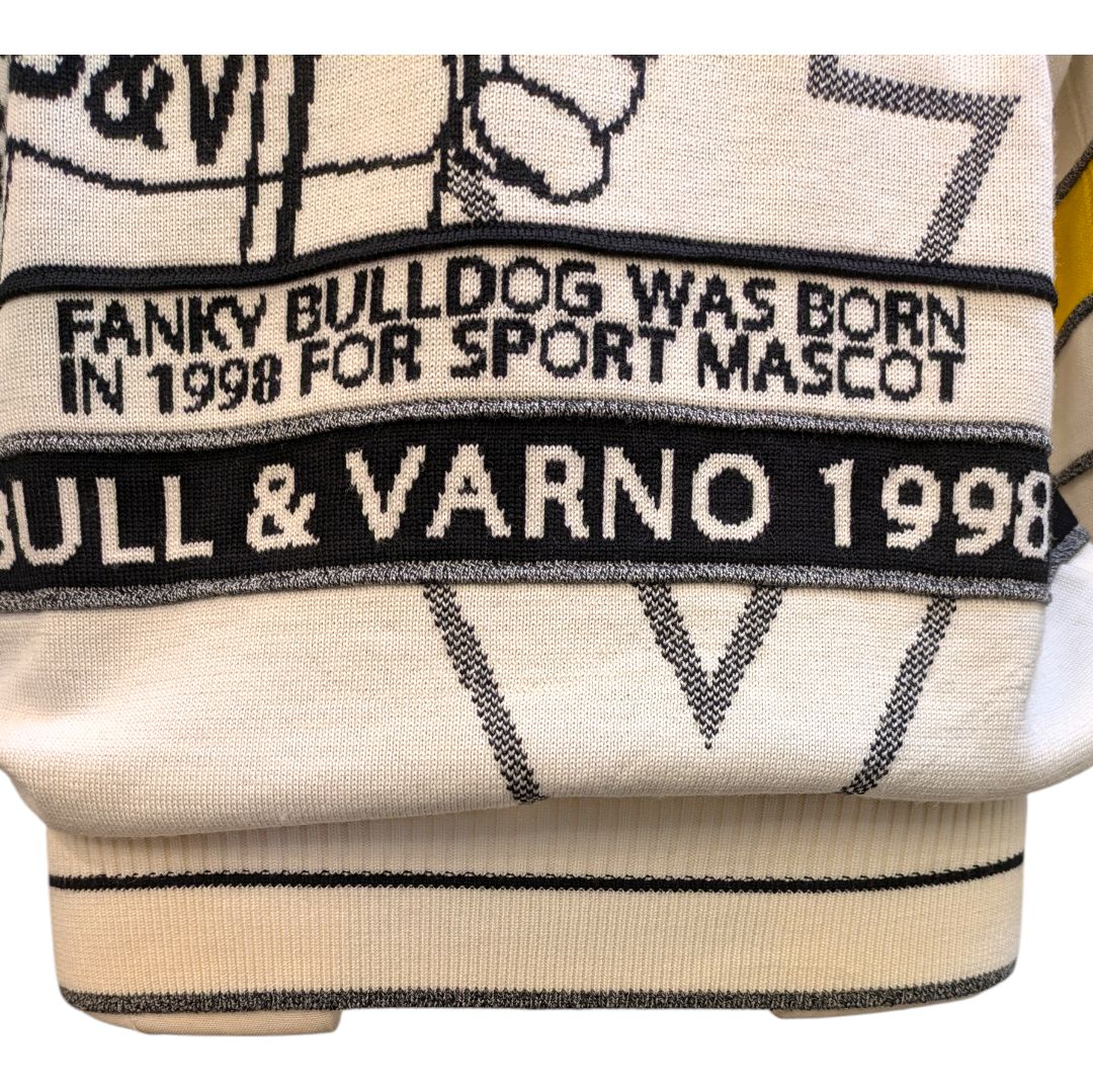 BARNI VARNO／バーニヴァーノ】 ブルドッグ クルーセーター ホワイト M
