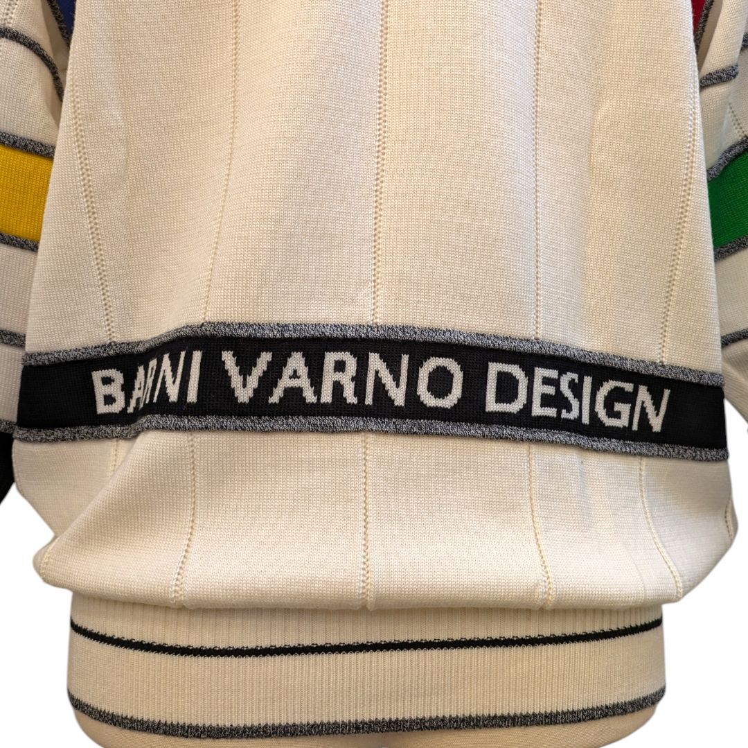 BARNI VARNO／バーニヴァーノ】 ブルドッグ クルーセーター ホワイト M