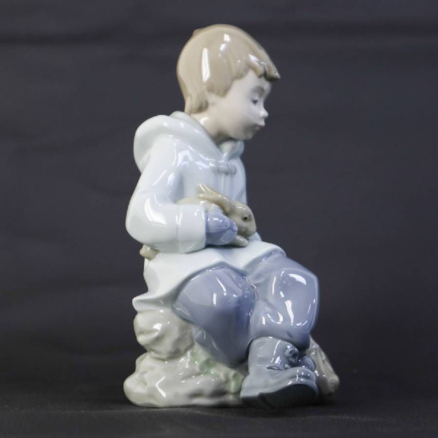 美品】 NAO ナオ by LLADRÓ リヤドロ 男の子とうさぎ フィギュリン