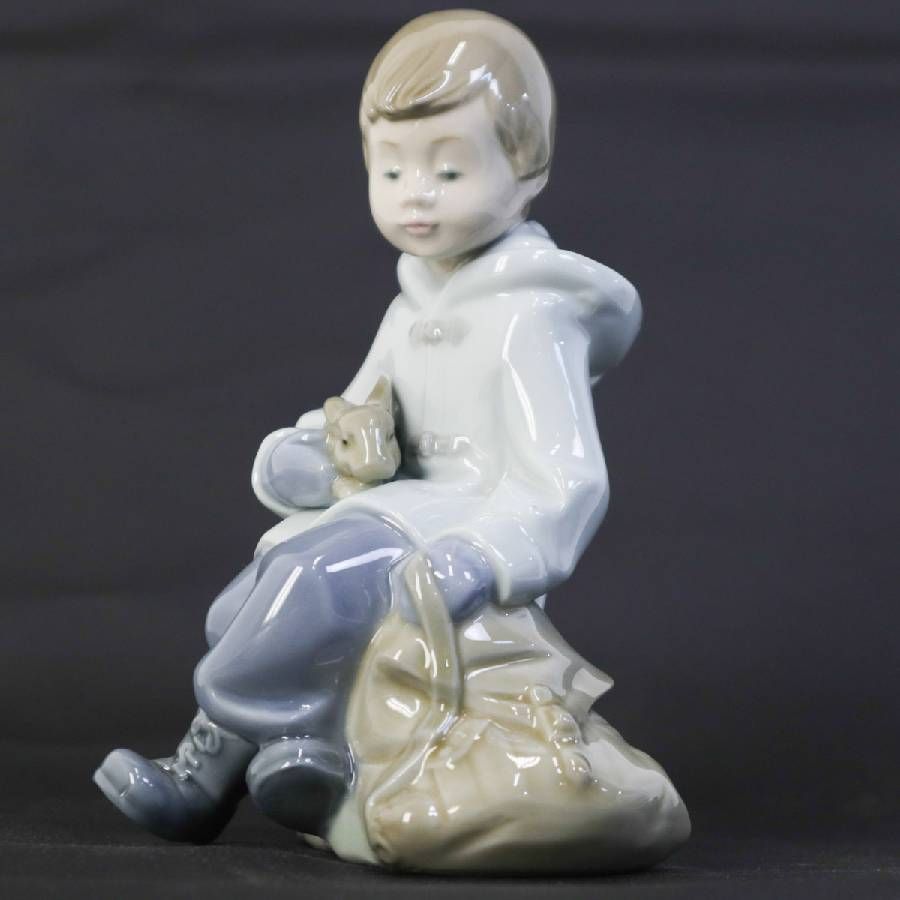 美品】 NAO ナオ by LLADRÓ リヤドロ 男の子とうさぎ フィギュリン