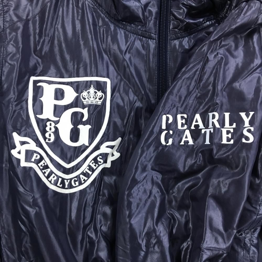 パーリーゲイツ 4WAY中綿リバーシブルブルゾン ネイビー 裏パープル 袖