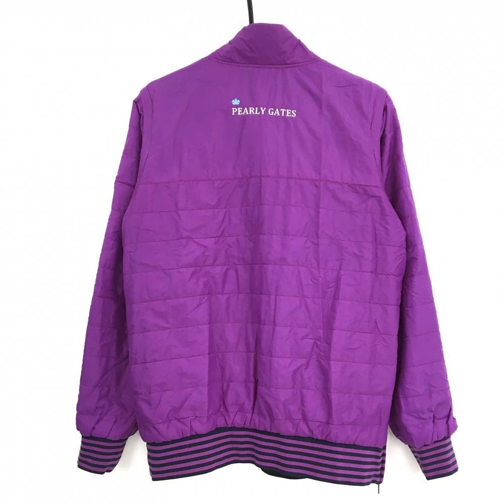 パーリーゲイツ 4WAY中綿リバーシブルブルゾン ネイビー 裏パープル 袖