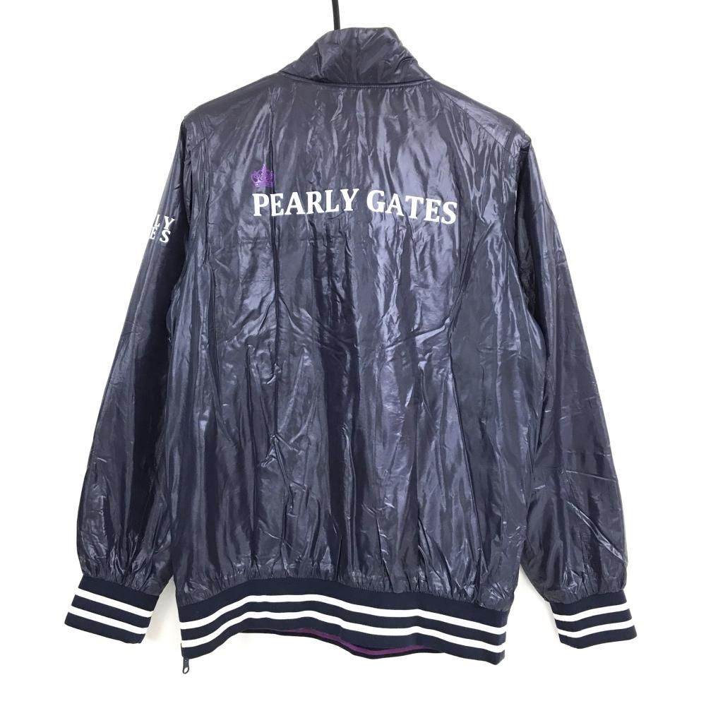 パーリーゲイツ 4WAY中綿リバーシブルブルゾン ネイビー 裏パープル 袖