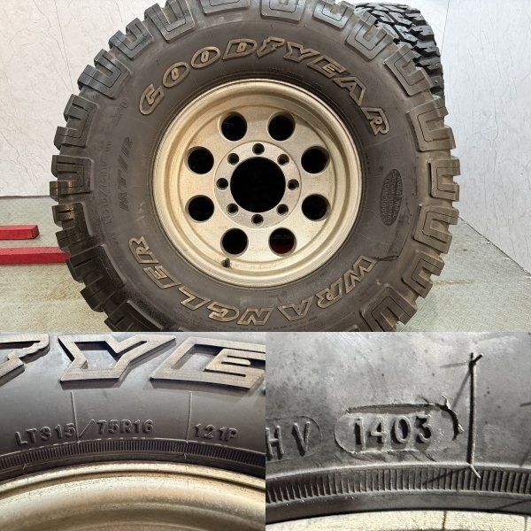 【GY WRANGLER MT/R LT315/75R16】スパイク【ミッキートンプソンタイプ 16インチ 8J8HPCD165.1+2】ホワイトレター ハマーH2等　(MTE056MS+) クレジットカード QRコード決済可能 GY WRANGLER MT/R LT315/75R16】スパイク【ミッキートンプソンタイプ