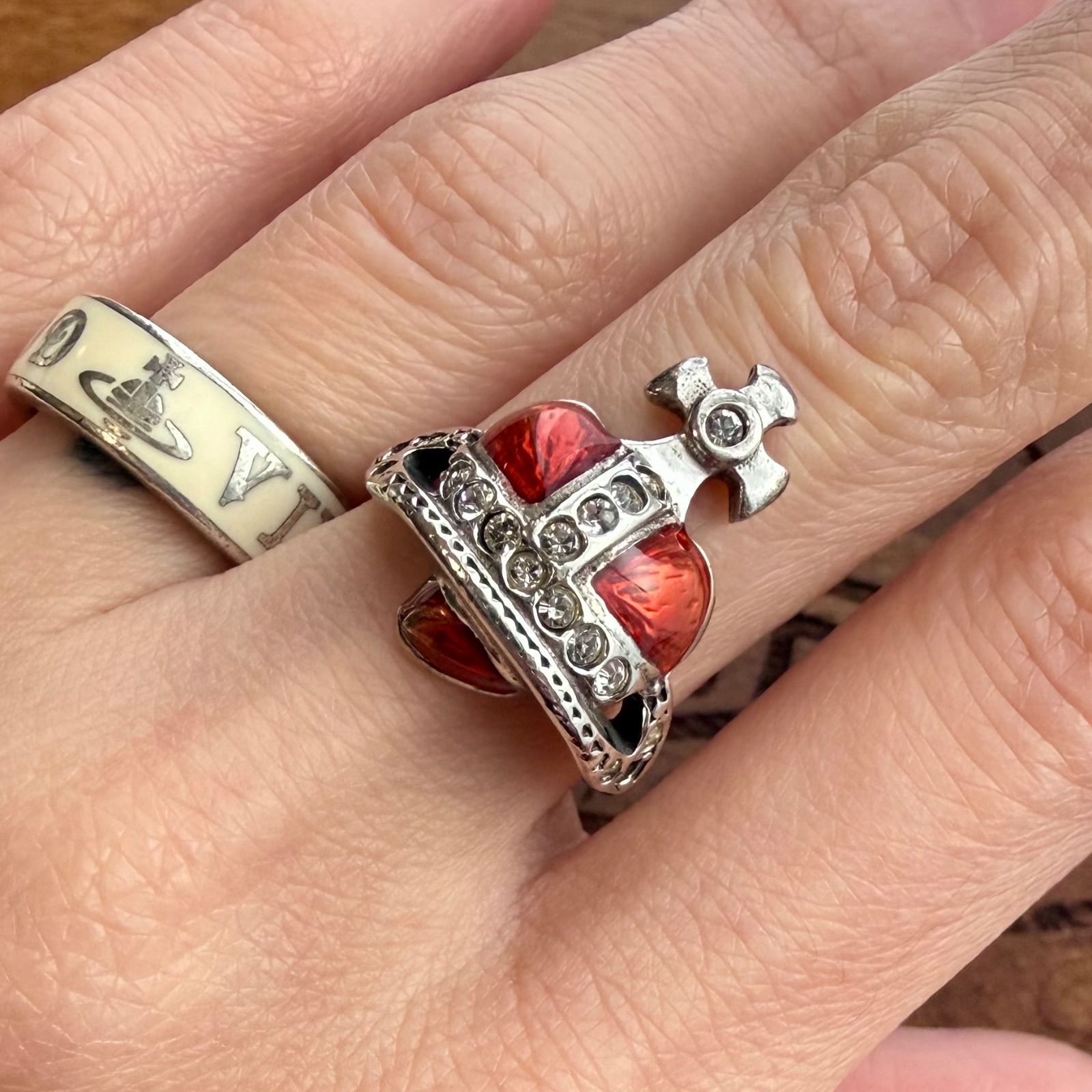 美品/廃盤正規品 VivienneWestwoodオーブ/アリエラリング 美品/廃盤初期XS/VivienneWestwood ディアマンテハートオーブリング