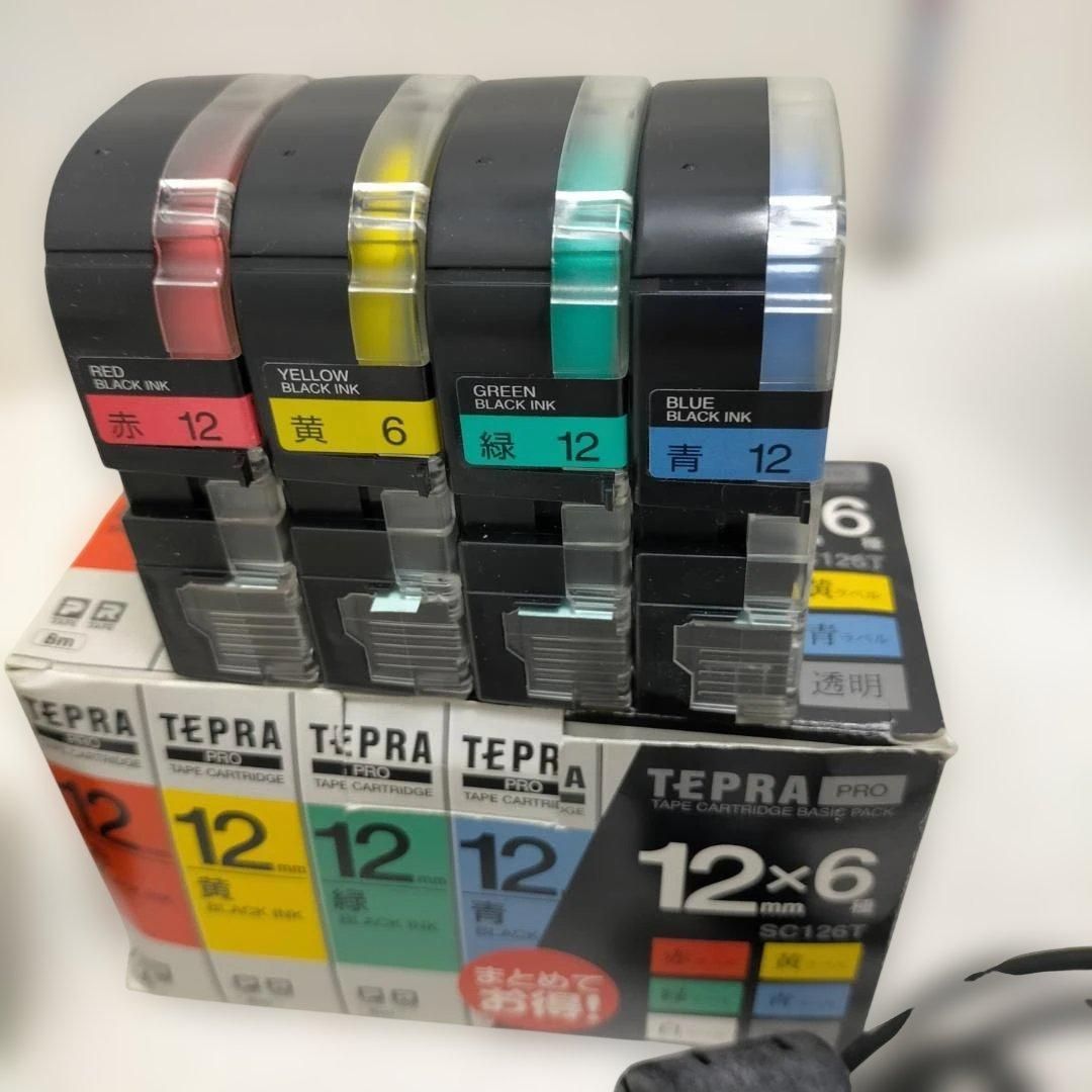 キングジム TEPRA PRO SR 150 ラベルプリンター 本体 ACアダプター付 テープ 6 mm 12 多色 まとめて オフィス 事務用 260116 8 T