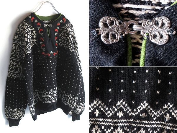 希少 ビンテージ 花/フラワー刺繍 エンブロイダリー ノルディック