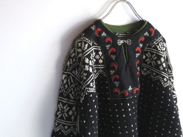 希少 ビンテージ 花/フラワー刺繍 エンブロイダリー ノルディック