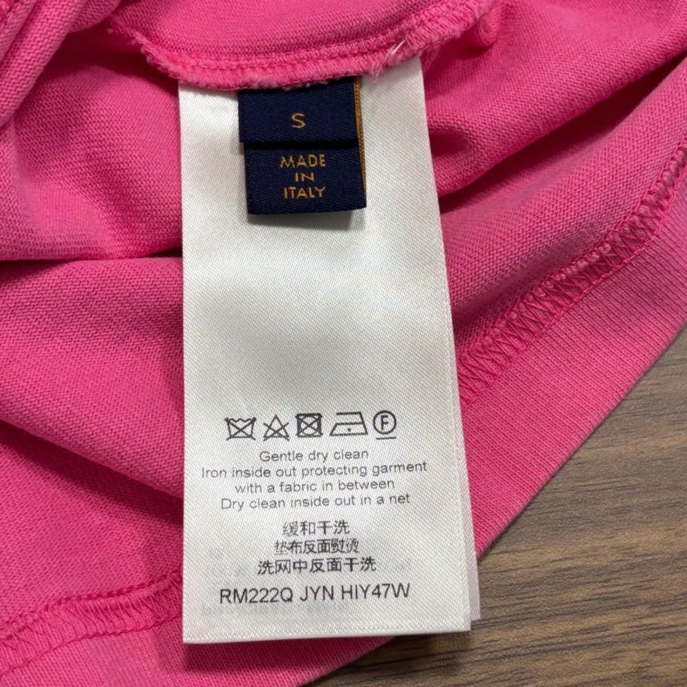 ☆LOUIS VUITTON ルイ ヴィトン Tシャツ 半袖 無地 ピンク コットン