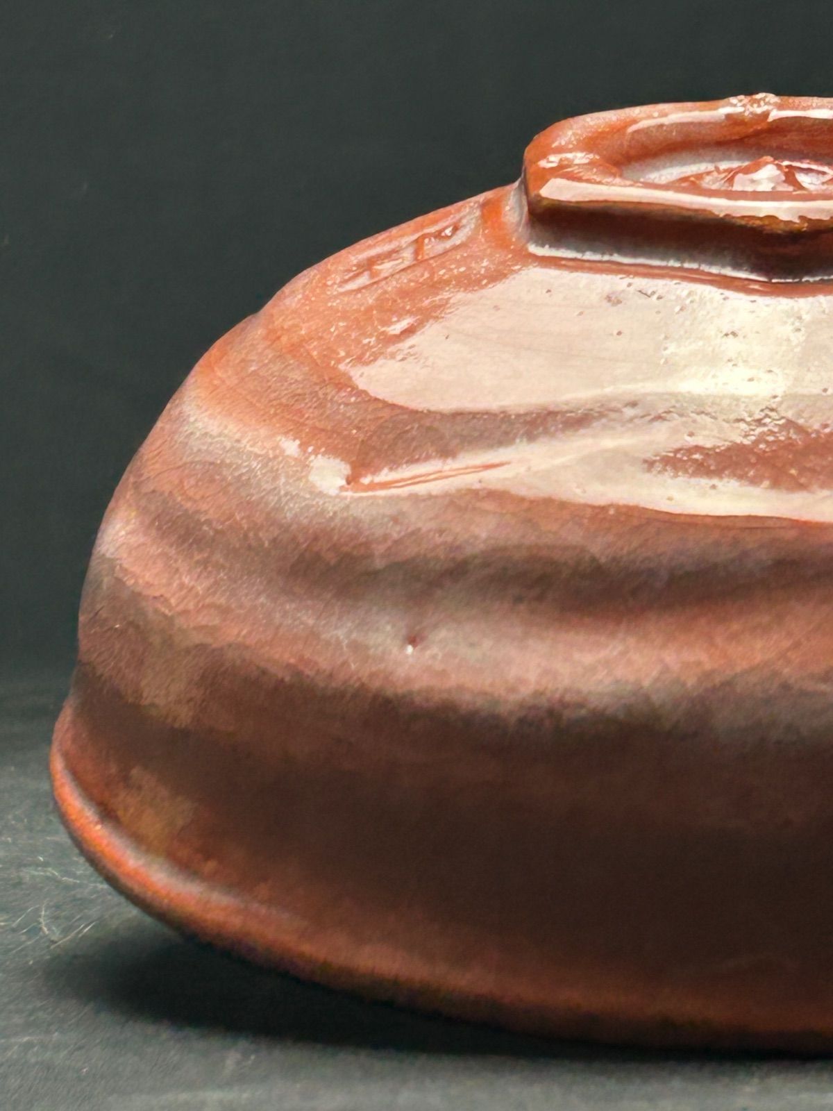 幽玄】佐々木松楽 嶋台茶盆 赤楽 共箱 金銀 2客 茶道具 茶盆 盆