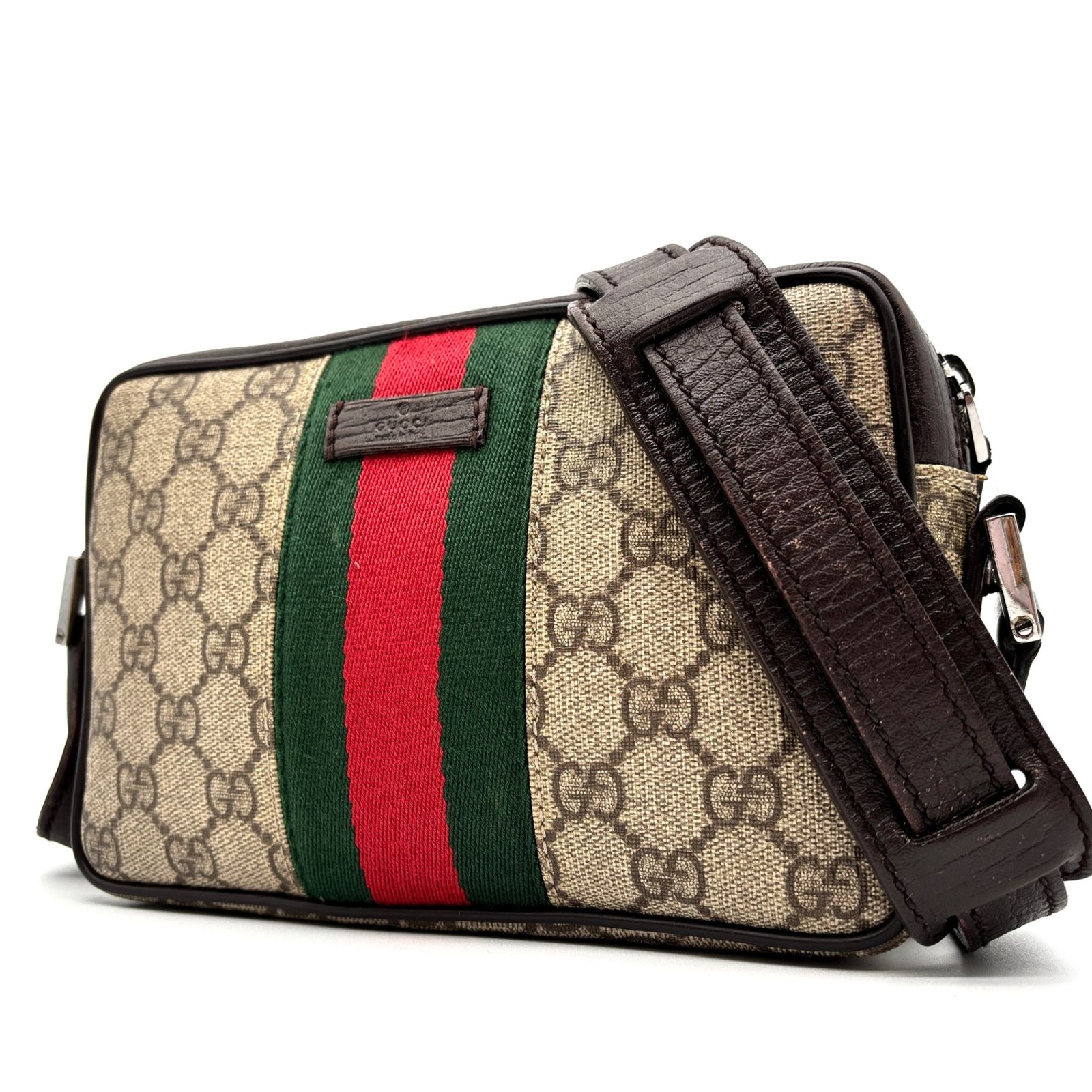 GUCCI ショルダーバッグ カメラバッグ GGスプリーム ロゴ型押し 男女可能 GUCCI ショルダーバッグ カメラバッグ GGスプリーム ロゴ型押し 男女可能