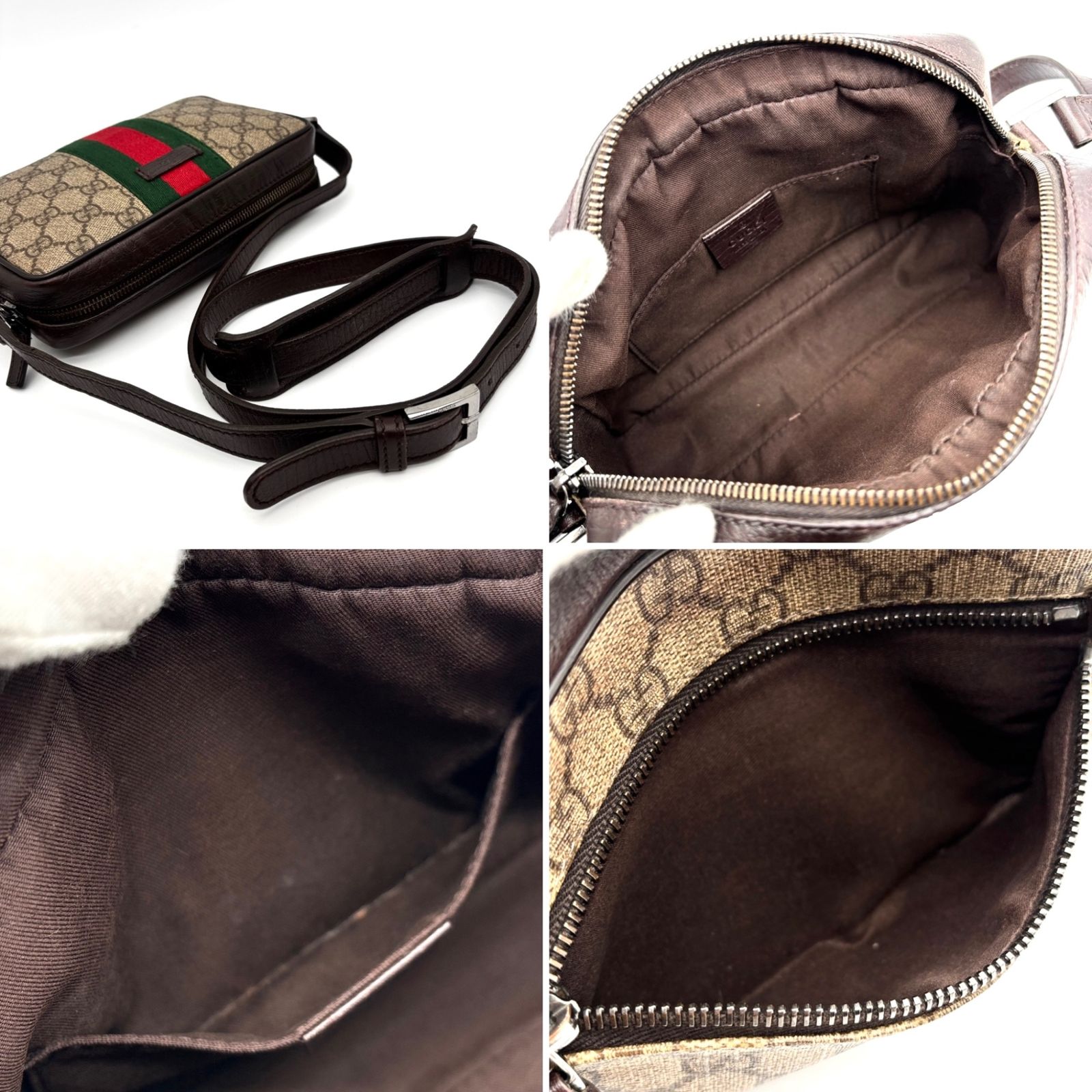 【美品】GUCCI グッチ　カメラバッグ　GGスプリーム　シェリーライン　斜め掛 正規品 GUCCI グッチ ショルダーバッグ カメラバッグ シェリーライン