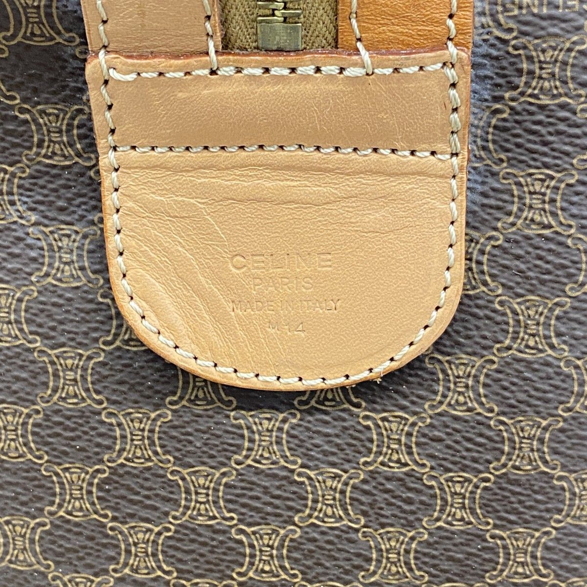 【特大容量】セリーヌ　ボストンバッグ　マカダム　レザー　PVC ゴールド金具 CELINE（セリーヌ） ボストンバッグ 旅行バッグ ハンドバッグ マカダム