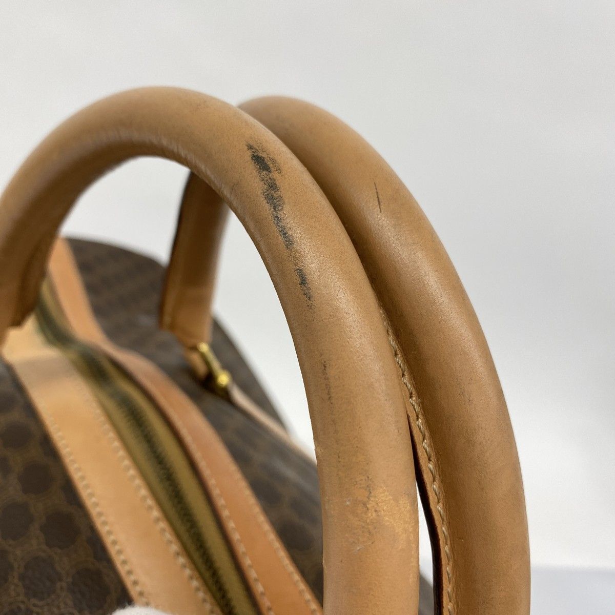 ☆SALE【6aa0016】セリーヌ ボストンバッグ マカダム PVC ブラウン