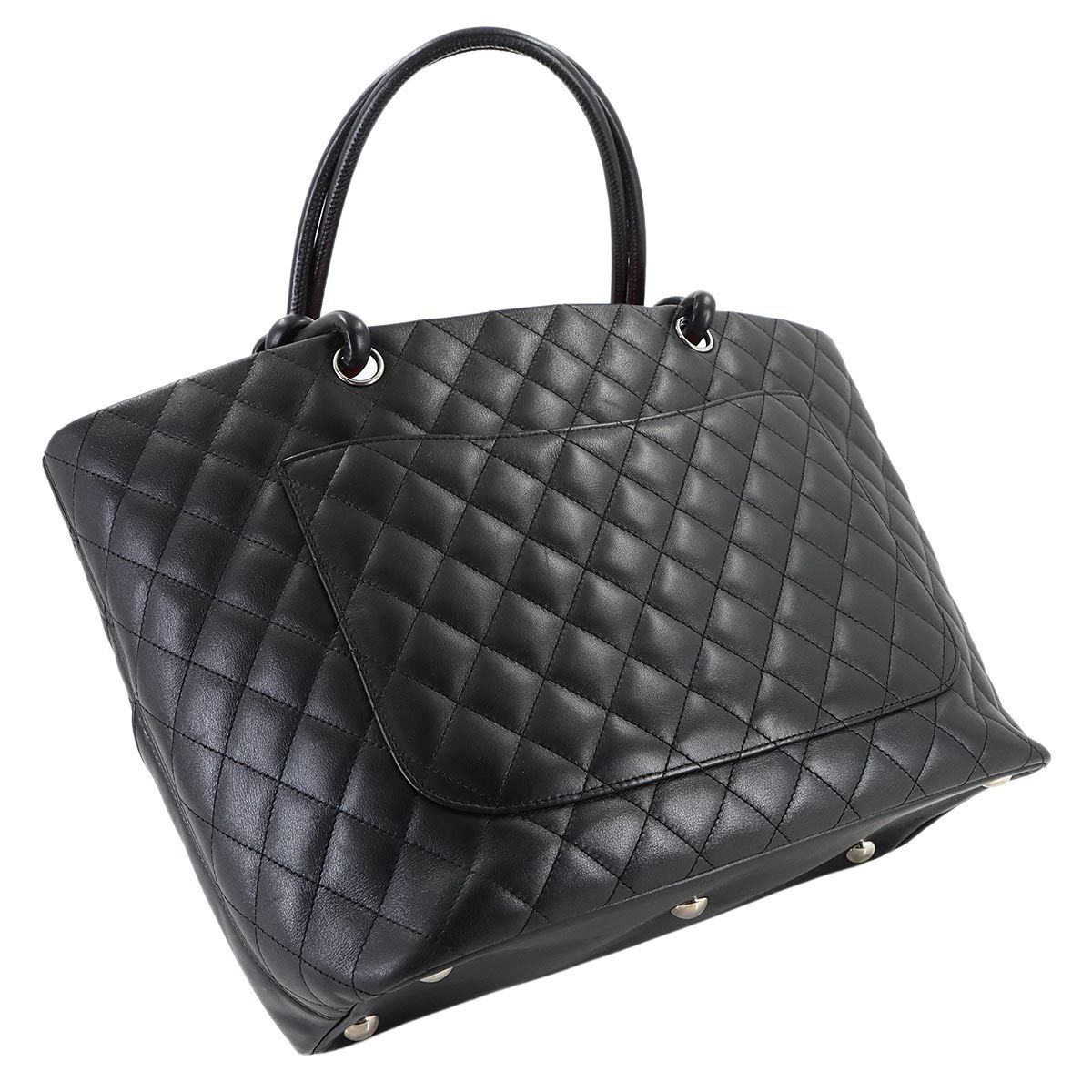 美品 シャネル CHANEL カンボンライン ラージ トート バッグ カーフ
