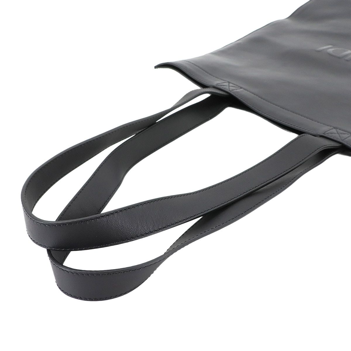 未使用 展示品 フェンディ FENDI ロゴ トート バッグ レザー ブラック