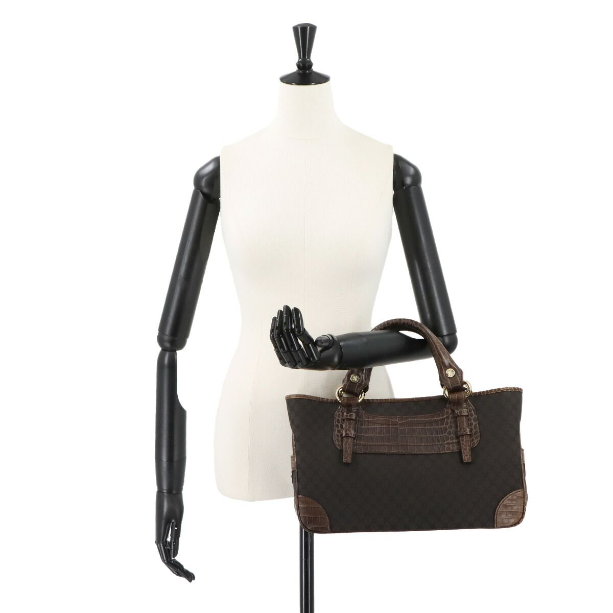 新品同様 セリーヌ CELINE マカダム ブギーバッグ ハンド バッグ