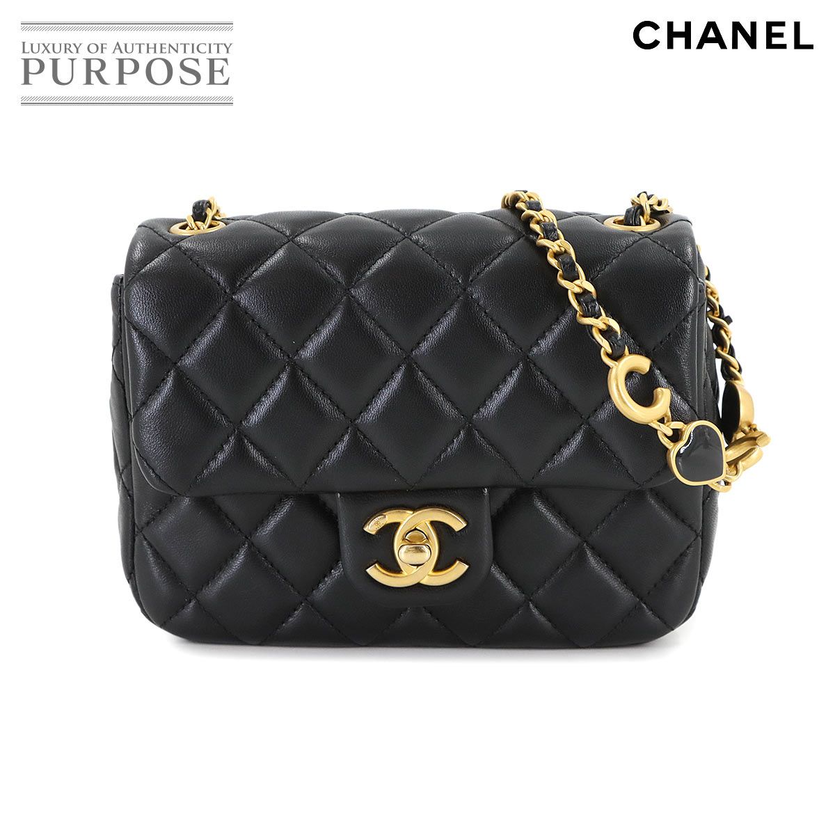 CHANEL マトラッセ ラムスキン　ノベルティ　ブラック 未使用級 正規品 未使用 展示品 シャネル CHANEL ミニ マトラッセ チェーン ショルダー