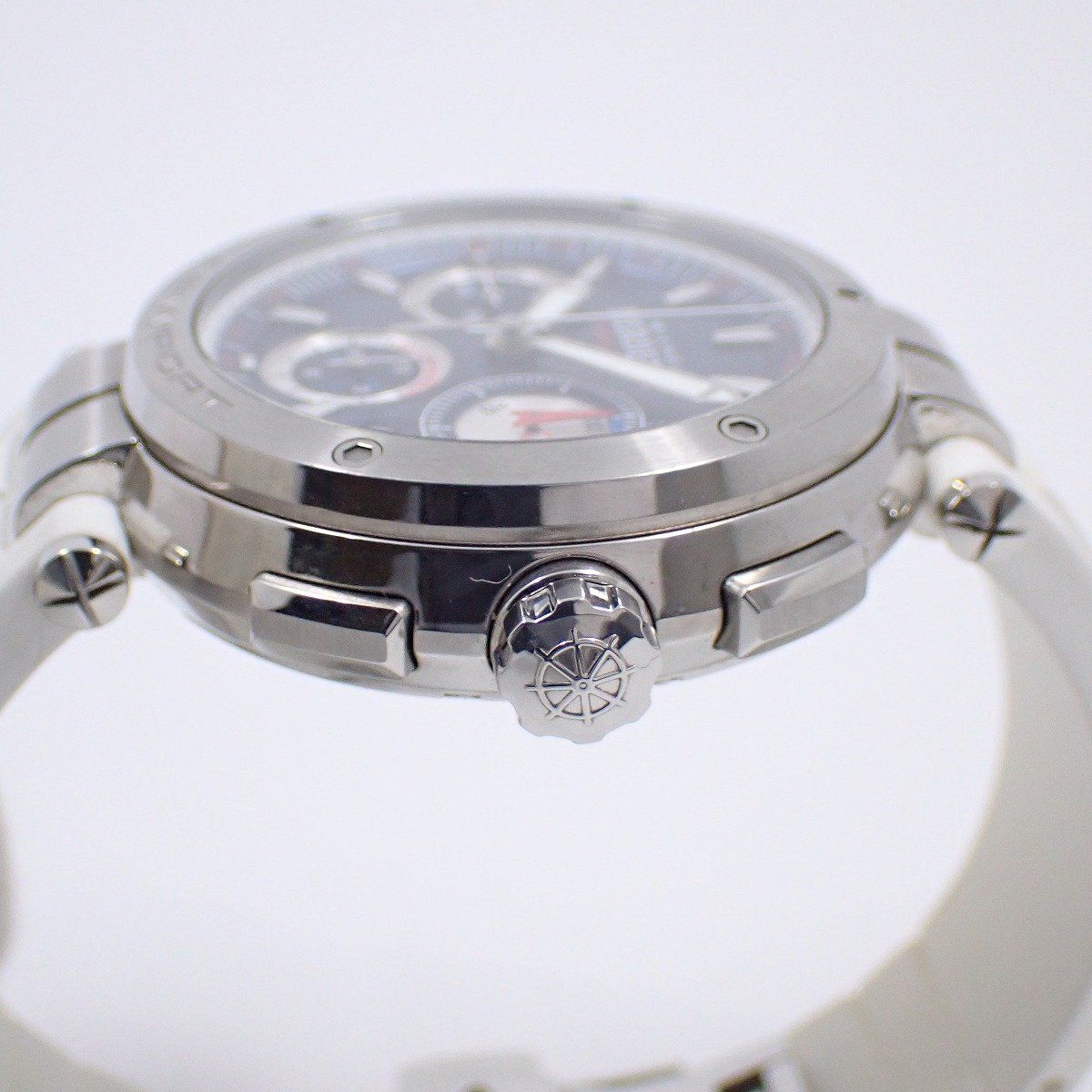  ミッシェルエルブラン ニューポート レガッタ 100本 モデル クロノグラフ 自動巻き メンズ 腕時計 青文字盤 ラバーベルト いおき質店 仕事着 自動巻き時計 腕時計(アナログ)