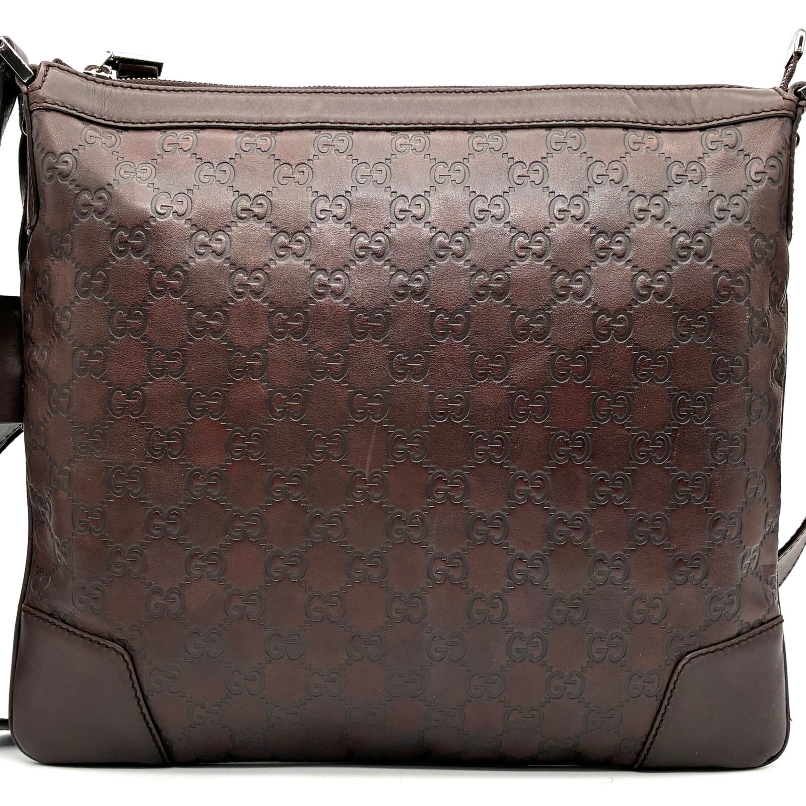 美品・正規品 GUCCI グッチ GG シマレザー ショルダーバッグ 斜め掛け