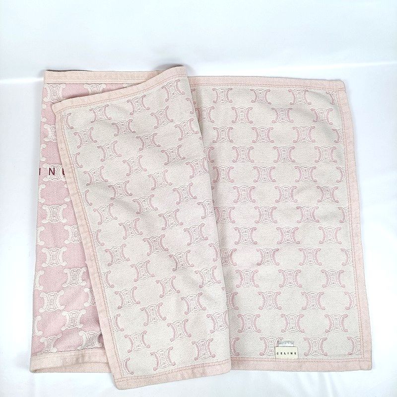 CELINE セリーヌ マカダム柄 ブランケット 膝掛け ピンク系 ブランド