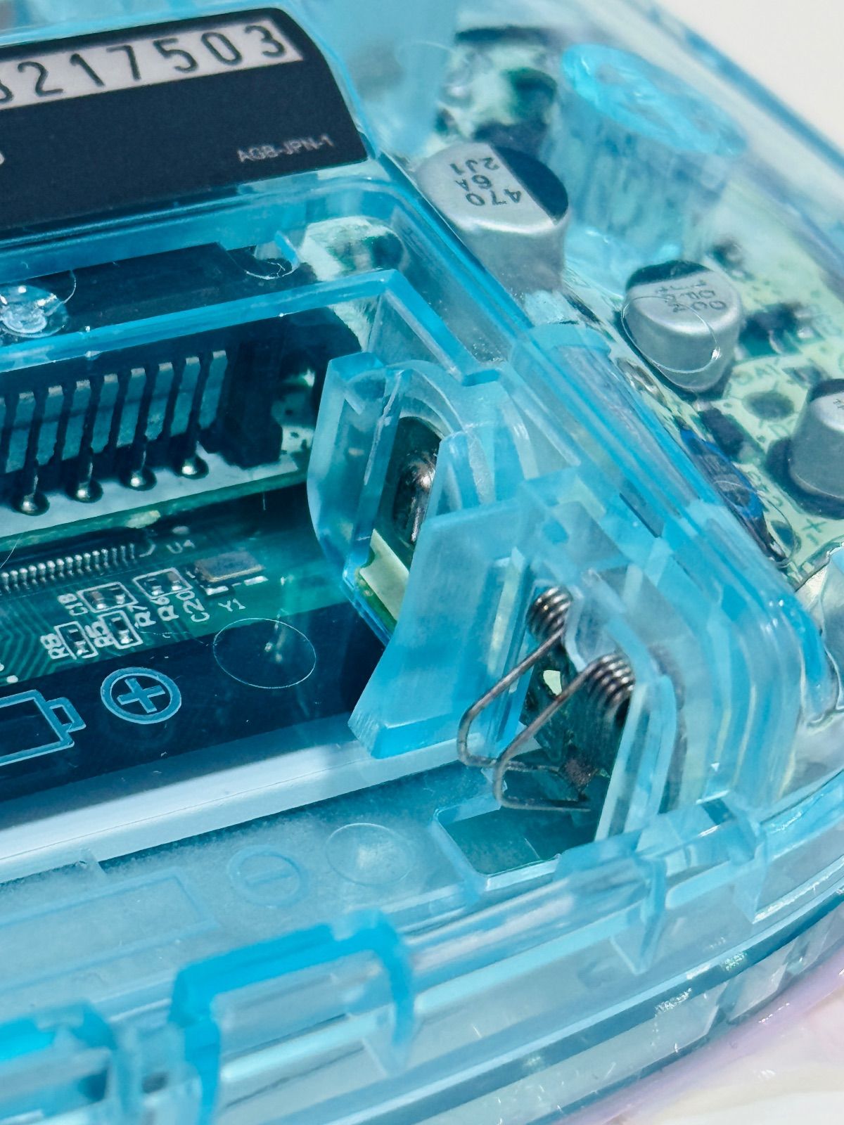  GBA IPS液晶 カスタム本体 クリアブルー グレーボタン 本体(アドバンス) ゲームボーイアドバンス