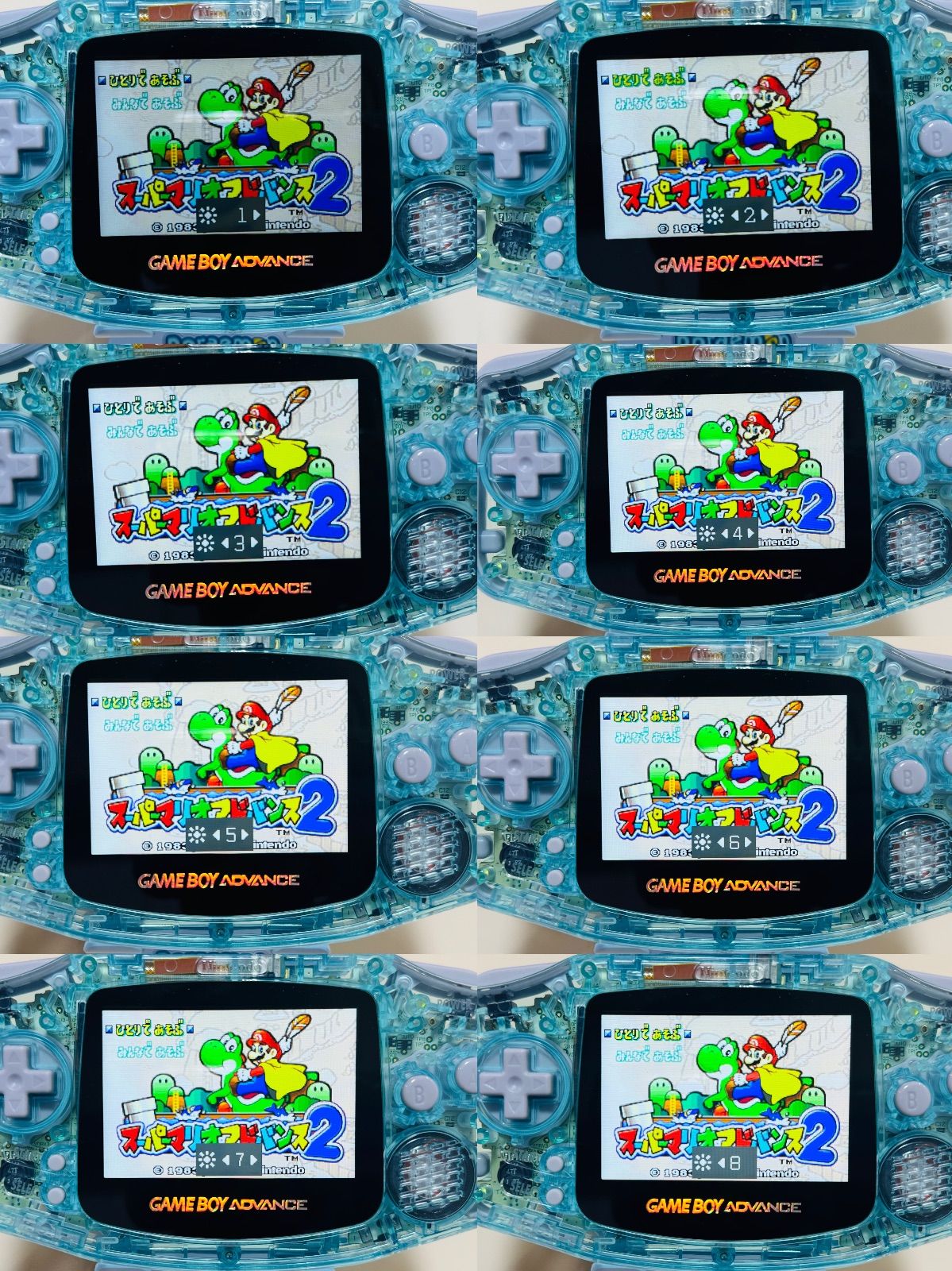 GBA IPS液晶 カスタム本体 クリアブルー グレーボタン