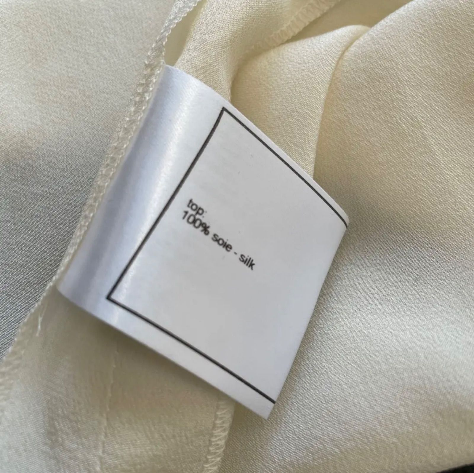 CHANEL シャネル シャツ ブラウス フェイクパールボタン シルク100