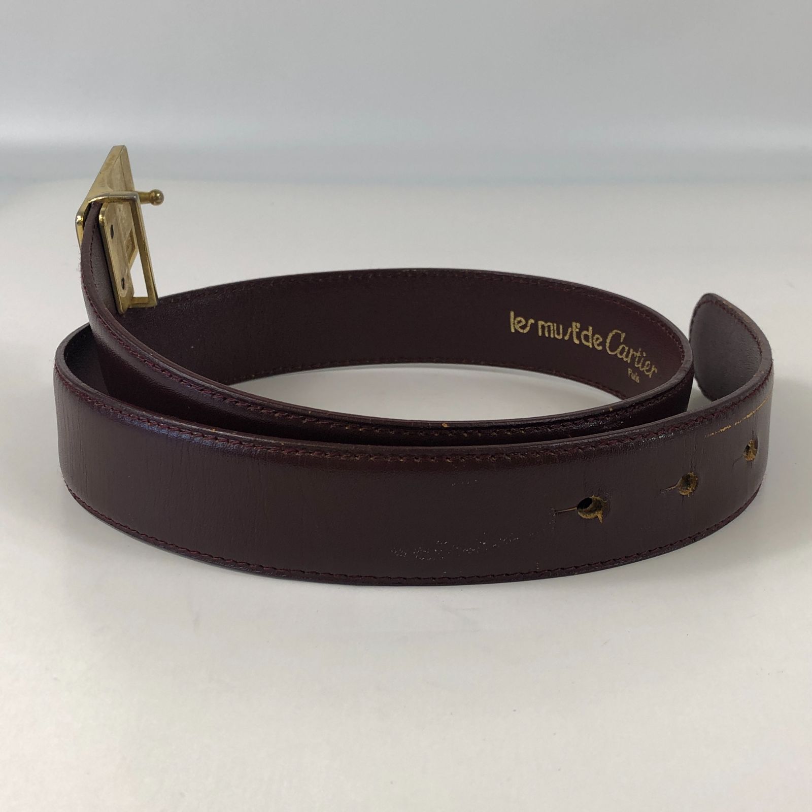 美品 カルティエ マストライン ベルト レザー ボルドー - メルカリ