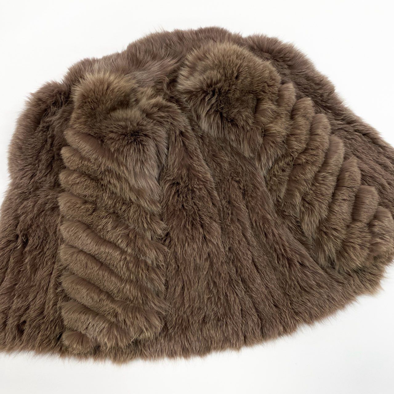 16a16 染め フォックスファーコート サイズF 茶系 本毛皮 Dyed Fox Fur