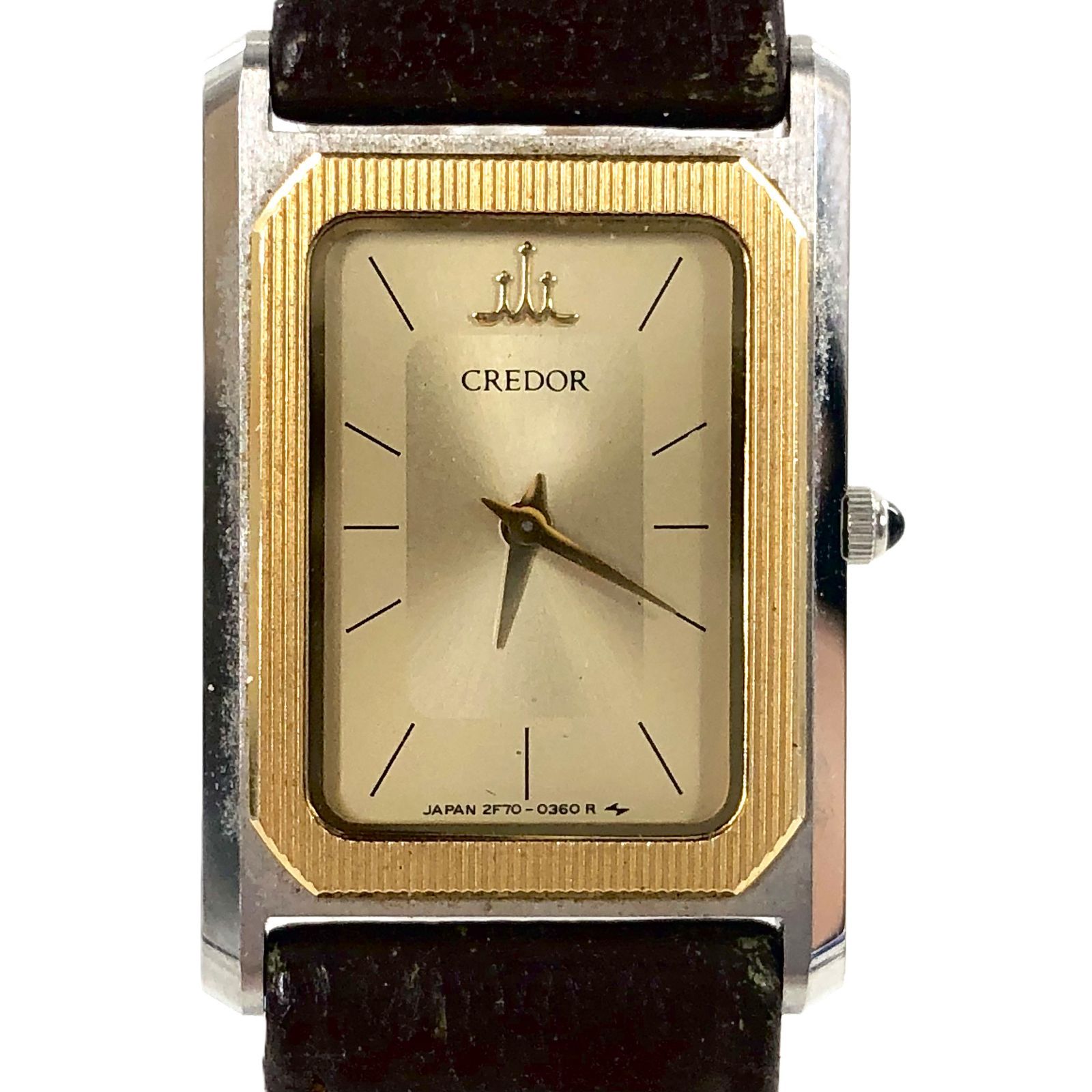 SEIKO セイコー CREDOR クレドール 2F70-5320 14KT×レザー/QZ ゴールド 