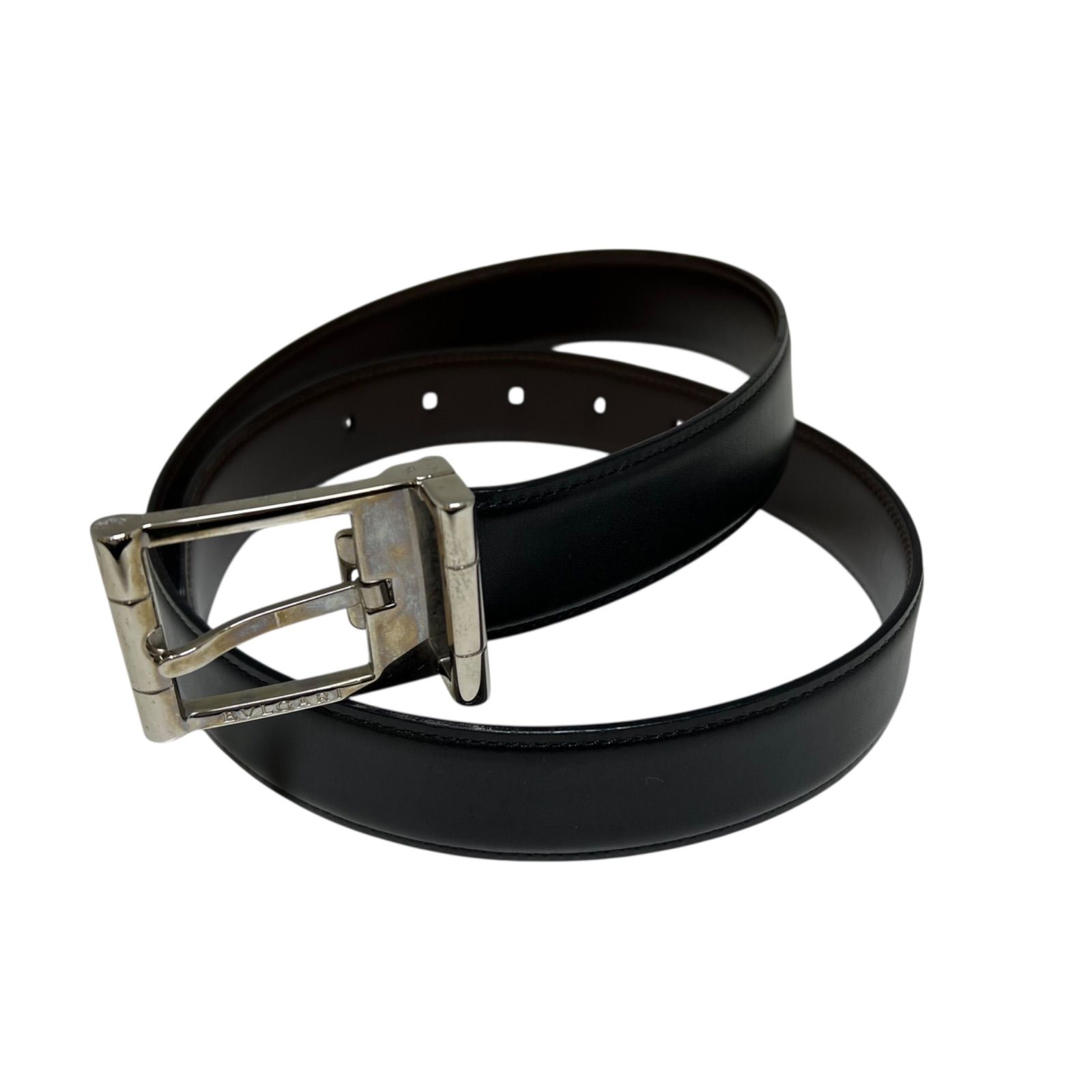 BVLGARI メンズ　ベルト BVLGARI ブルガリ メンズ ベルト 全長約90cm ブラック - メルカリ