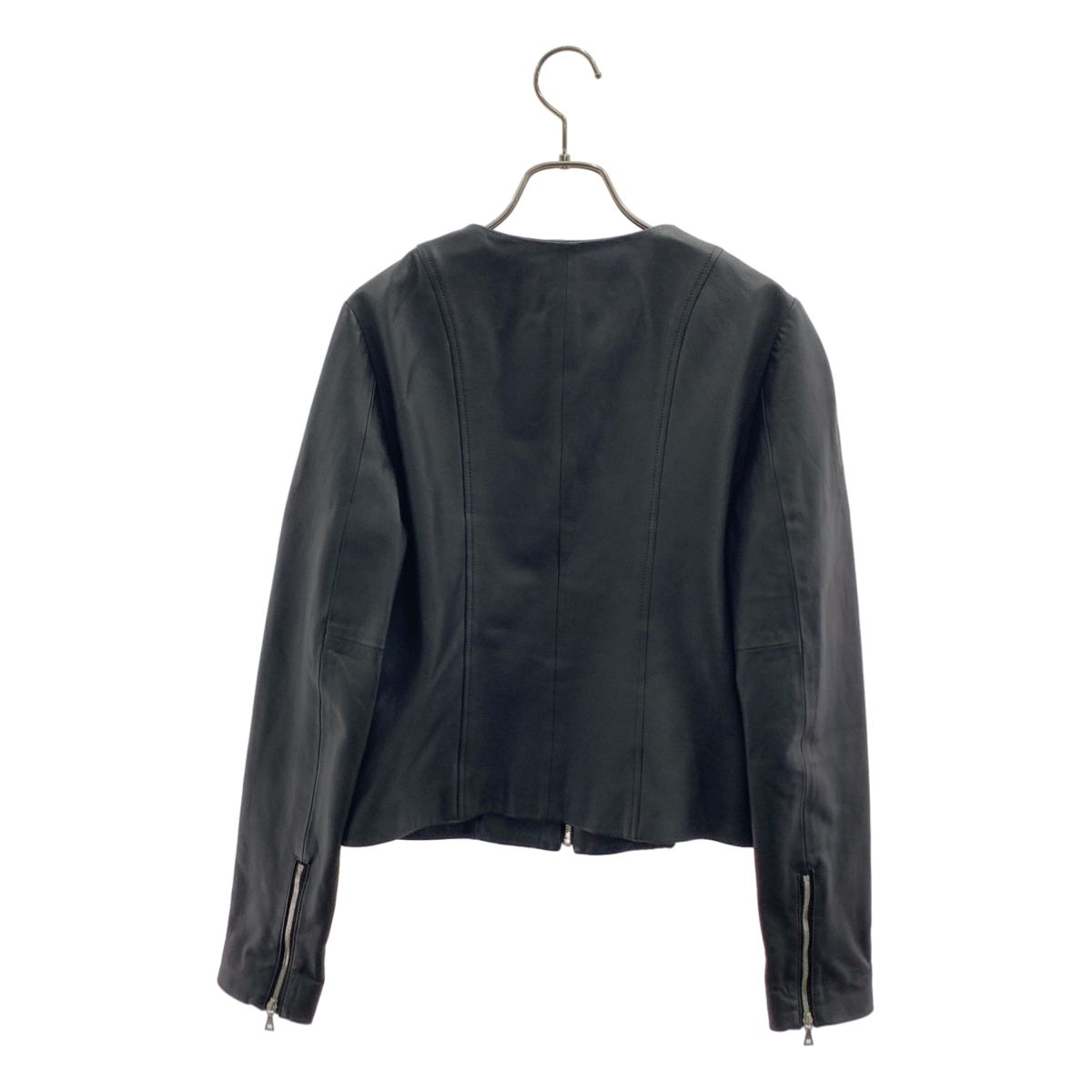 theory / セオリー | 羊革 ラムレザー ジップ ノーカラー ジャケット