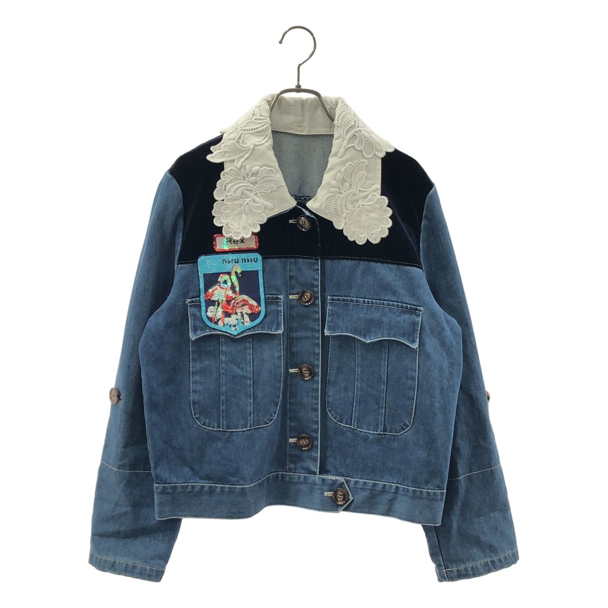 miu miu / ミュウミュウ | ロゴワッペン レースカラー ベルベット切替