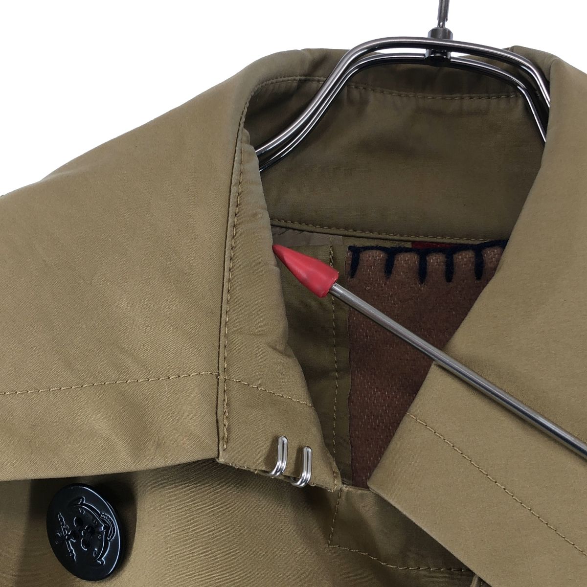 sacai / サカイ | 2019AW | 異素材 ドッキング ジップ トレンチ ロング 