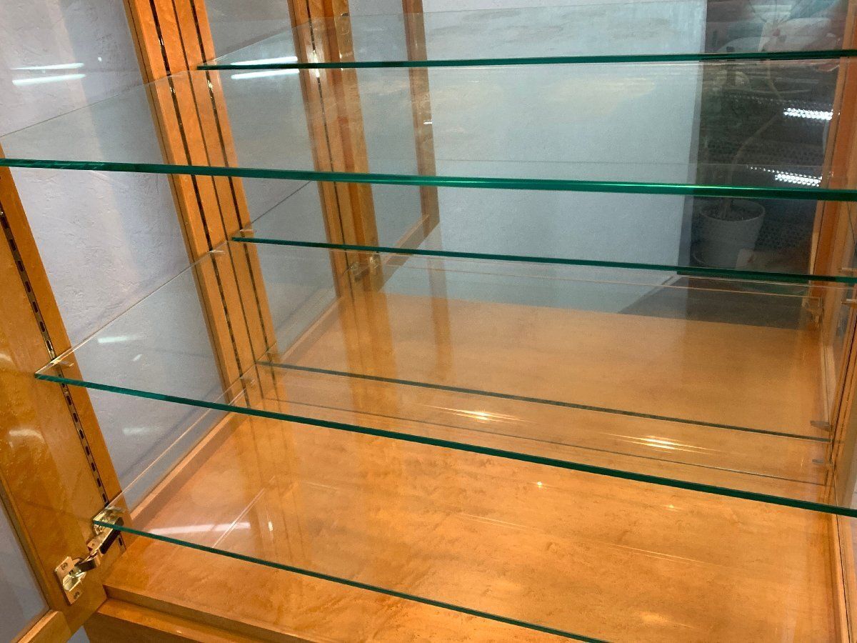 ○美品 IDC大塚家具 スプレンダー バーズアイメープル 照明 ガラス