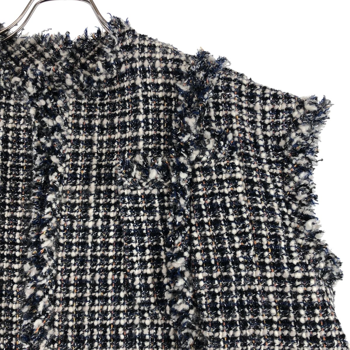 【美品】  sacai / サカイ | 2024AW | Tweed Vest カットオフ ツイード ベスト | 1 | ネイビー/ホワイト | レディース 美品】 sacai / サカイ | 2024AW | Tweed Vest カットオフ ツイード