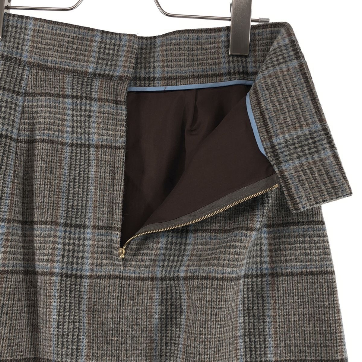 BLAMINK / ブラミンク | FOX ウール チェック スリットスカート | 36