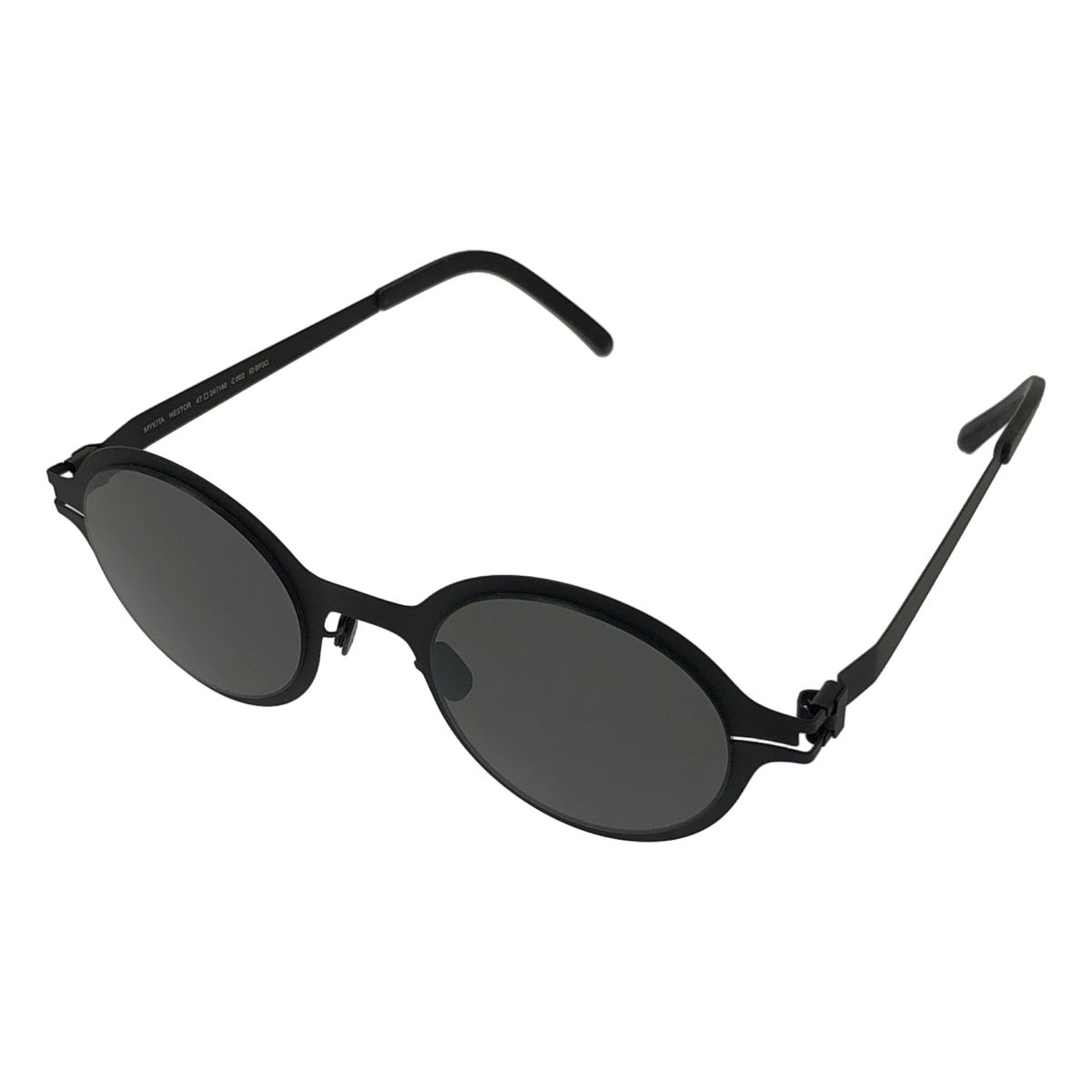 【美品】  DAMIR DOMA / ダミールドーマ | × MYKITA / マイキータ NESTOR ステンレス ラウンドフレーム サングラス | 47□24-140 | ブラック 美品】 DAMIR DOMA / ダミールドーマ | × MYKITA / マイキータ NESTOR