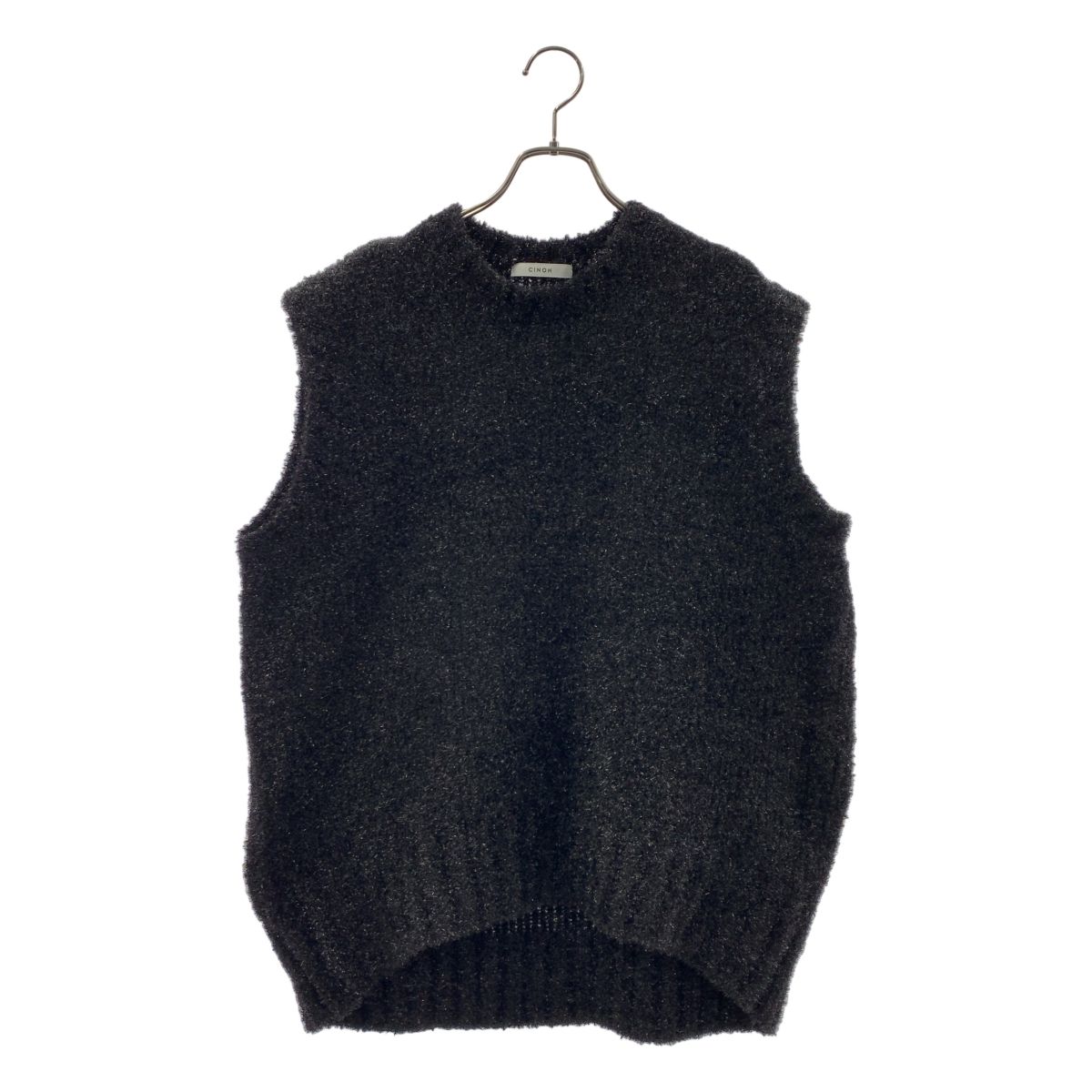CINOH / チノ | ノースリーブ ラメ ニット ベスト | F | ブラック