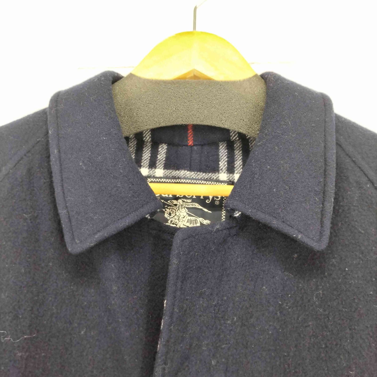 バーバリーズ BURBERRYS 裏地チェックウール比翼ステンカラーコート