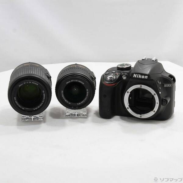 中古品〕 NIKON D3300 ダブルズームキット2 ブラック (2410万画素