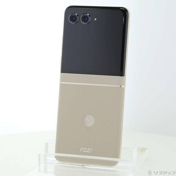 中古品〕 motorola razr 50 512GB サンドクリーム PB230001JP SIM